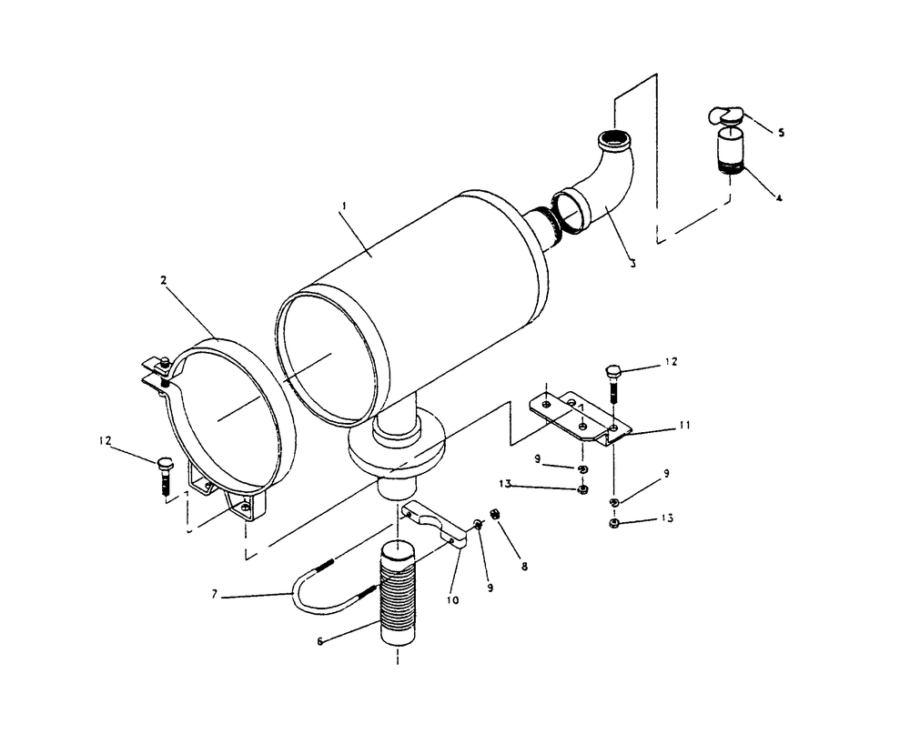 Muffler Diagram and Parts List for 0589-2  Generac Generator
