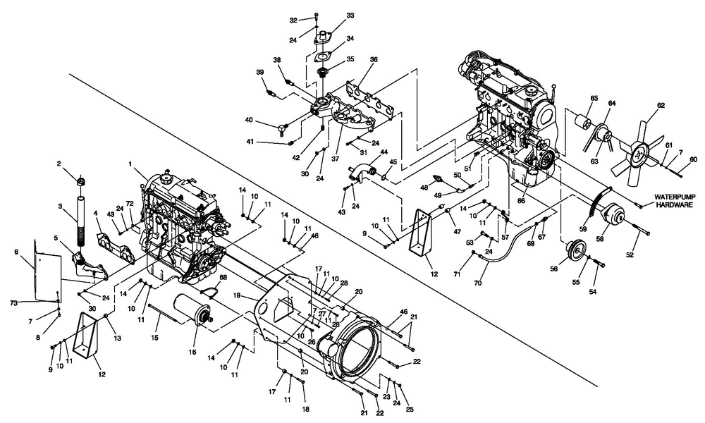 Engine Compartment Diagram and Parts List for 0044741 (3580728 - 3694588)(2014) Generac Generator