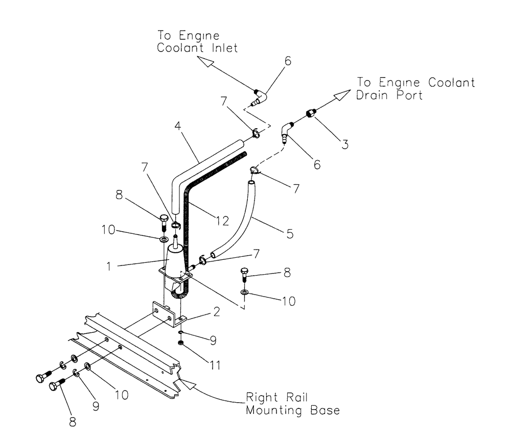 Block Heater Diagram and Parts List for 4165-0  Generac Generator