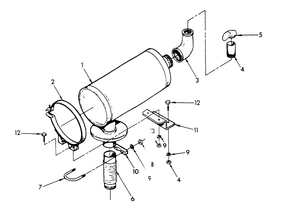 Muffler Diagram and Parts List for 9348-2  Generac Generator