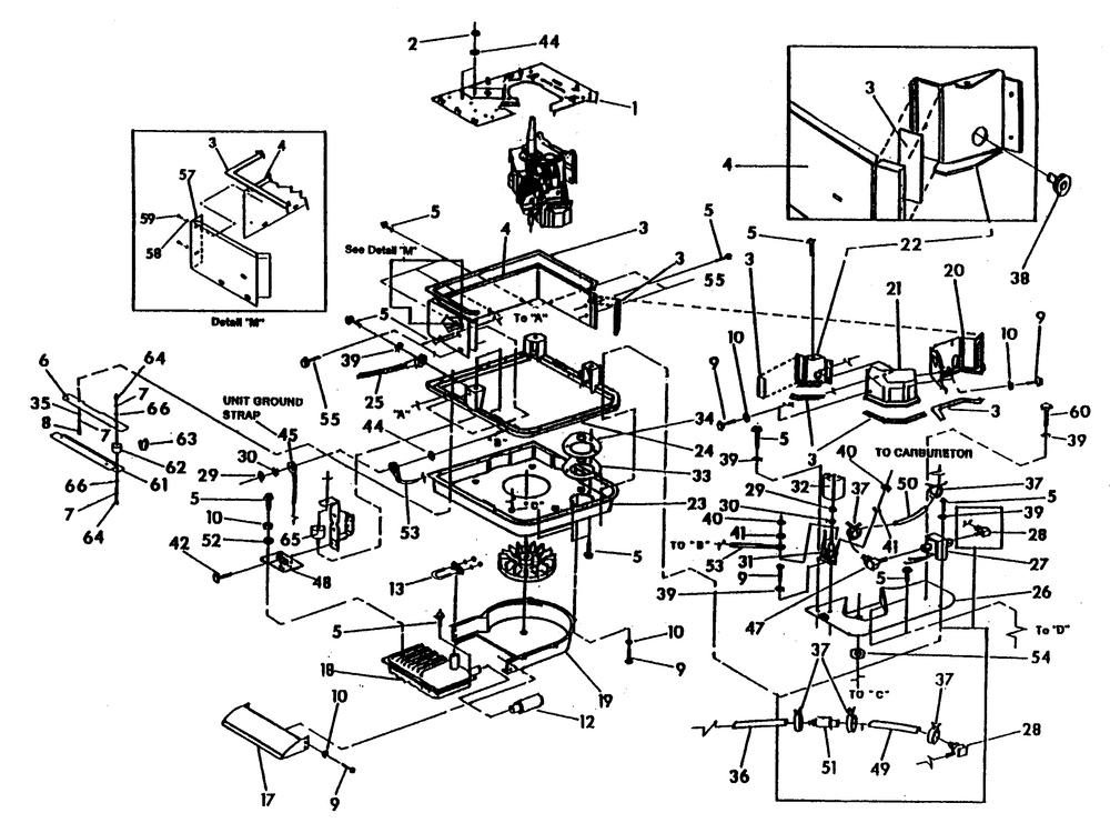 Gasoline Engine Sheet Metal Diagram and Parts List for 0941-0  Generac Generator