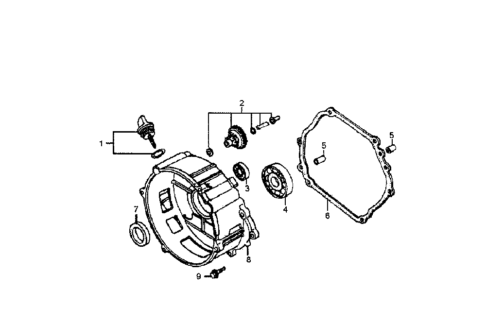 Crankcase cover Diagram and Parts List for LP5500-6001-0  Generac Generator