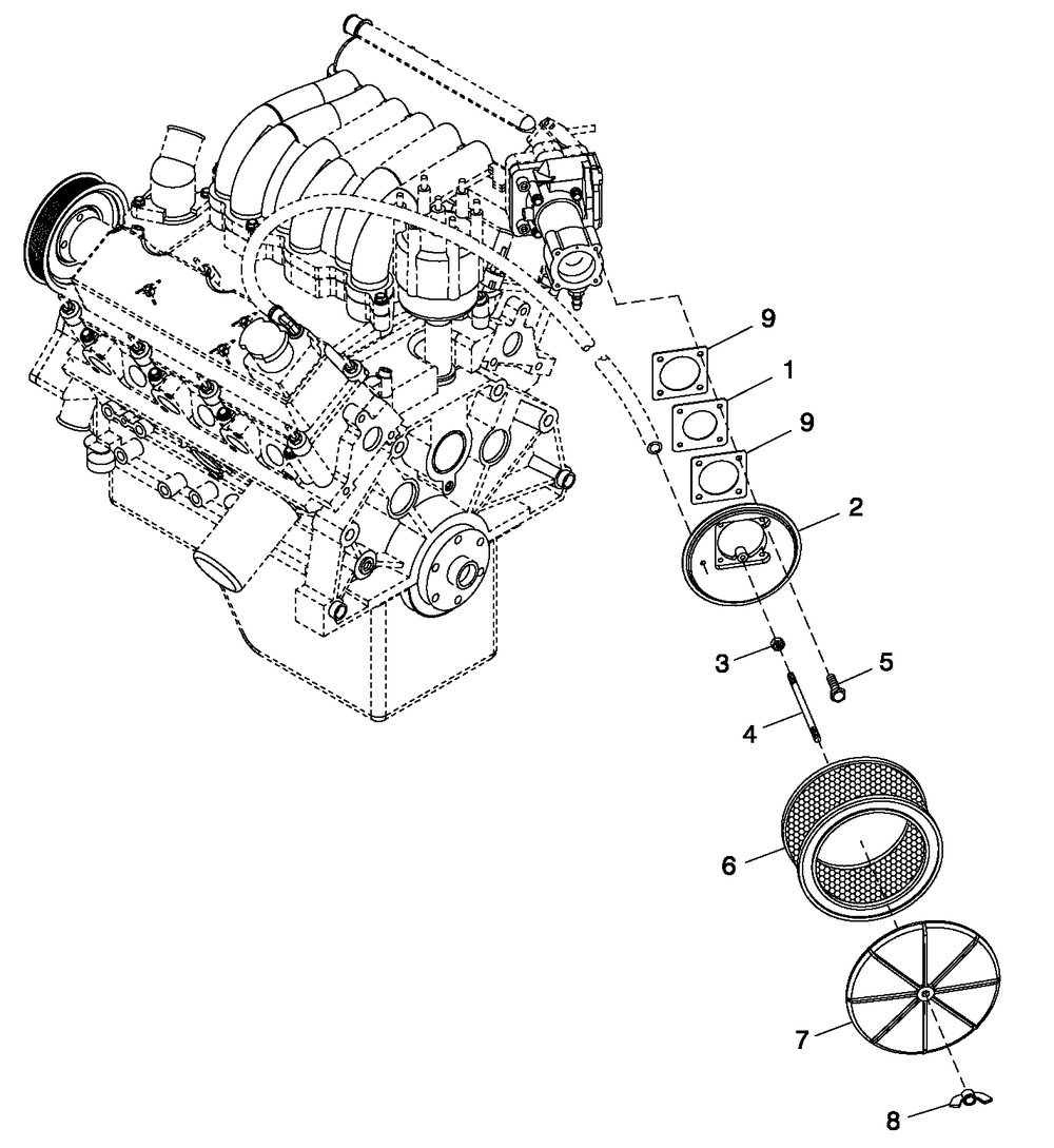 Air Cleaner 3.0l Ford C2 Diagram and Parts List for 0052190 (4340373 - 4340512)(2006) Generac Generator