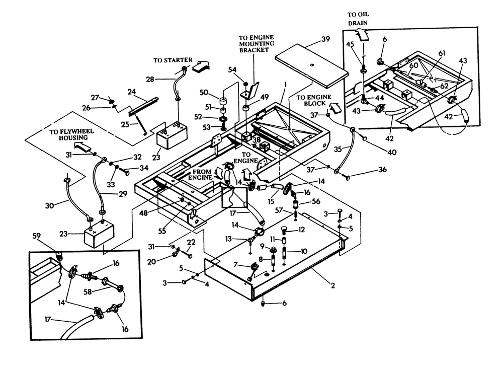 Mounting Base Diagram and Parts List for 9575-0  Generac Generator