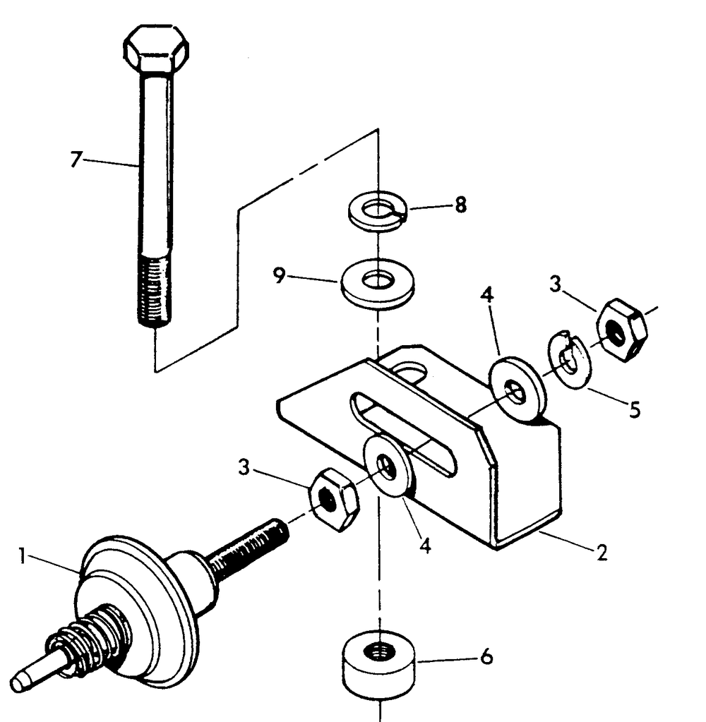 Mechanical Dashpot Diagram and Parts List for 9303-1  Generac Generator