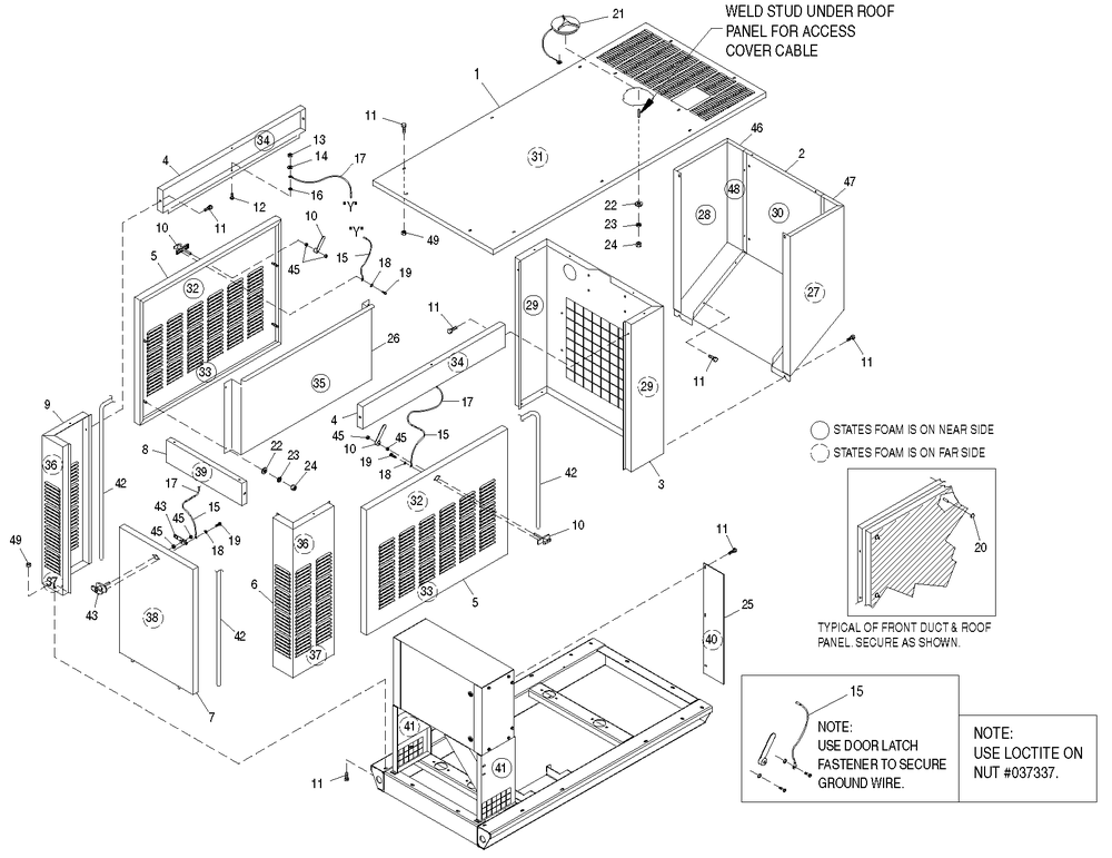 Muffler Diagram and Parts List for 0047420 (3638011 - 3989689)(2004) Generac Generator
