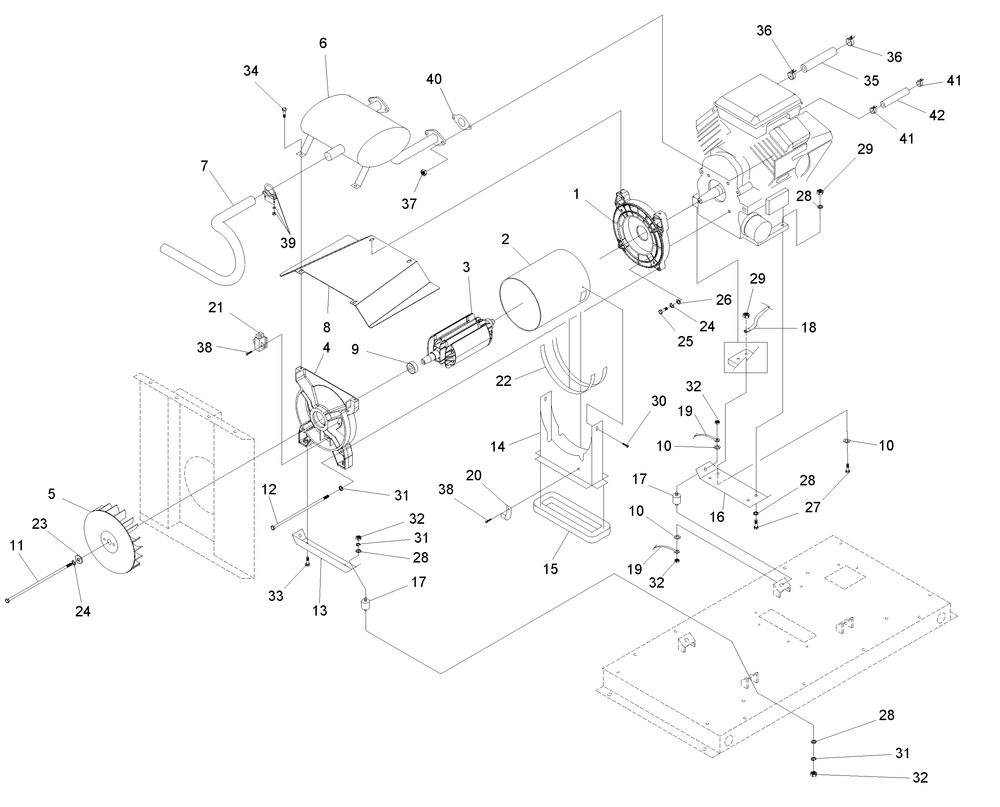 Engine And Alternator Diagram and Parts List for 0046921 (3877004 - 3877128)(2004) Generac Generator