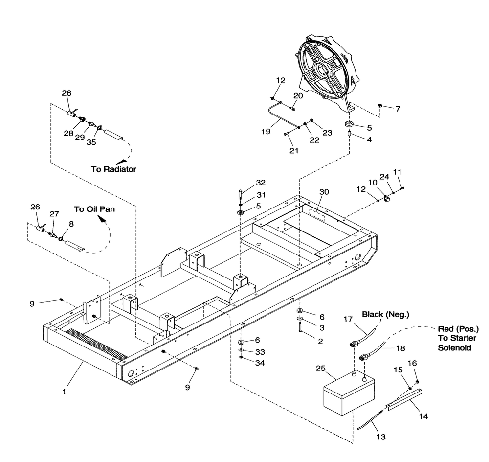 Mounting Base Diagram and Parts List for 4363-1  Generac Generator
