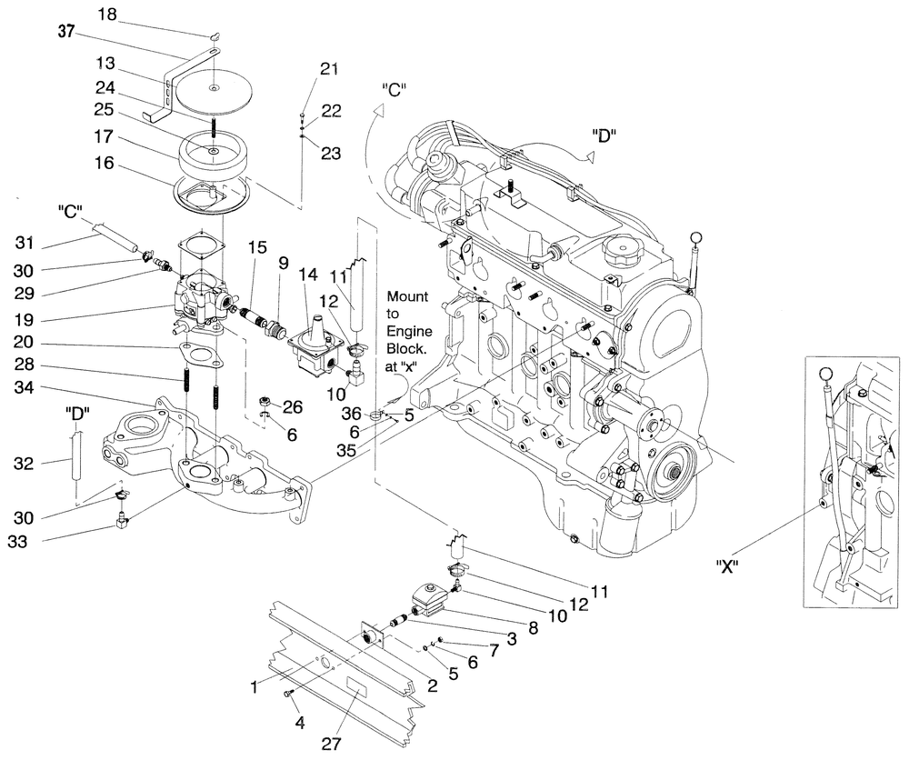 Natural Gas Fuel System Diagram and Parts List for 0041260 (3167756 - 3214478)(2014) Generac Generator