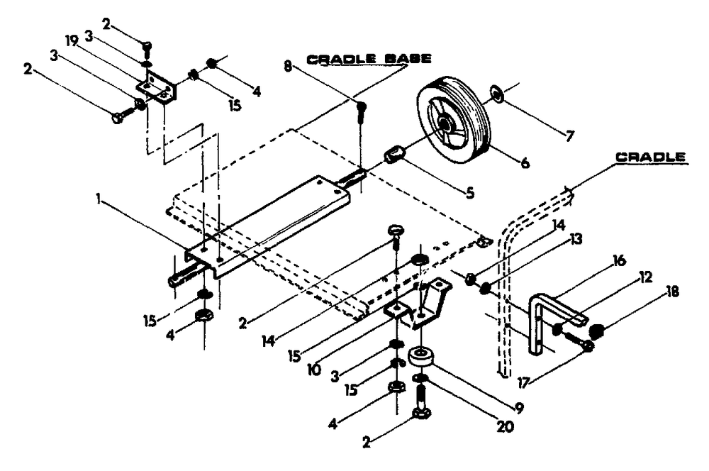 Wheel Kit Diagram and Parts List for L7500E (8992-0)(8992-0) Generac Generator