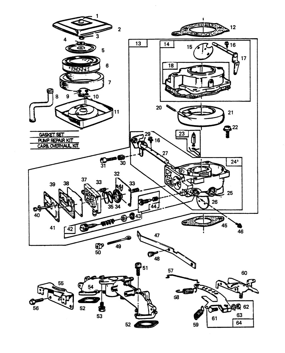 Engine Parts (Part 1) Diagram and Parts List for 6931-1  Generac Generator