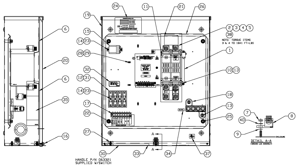 Ev Ts Assembly 200a Diagram and Parts List for 0047252 (37499976)(2014) Generac Generator