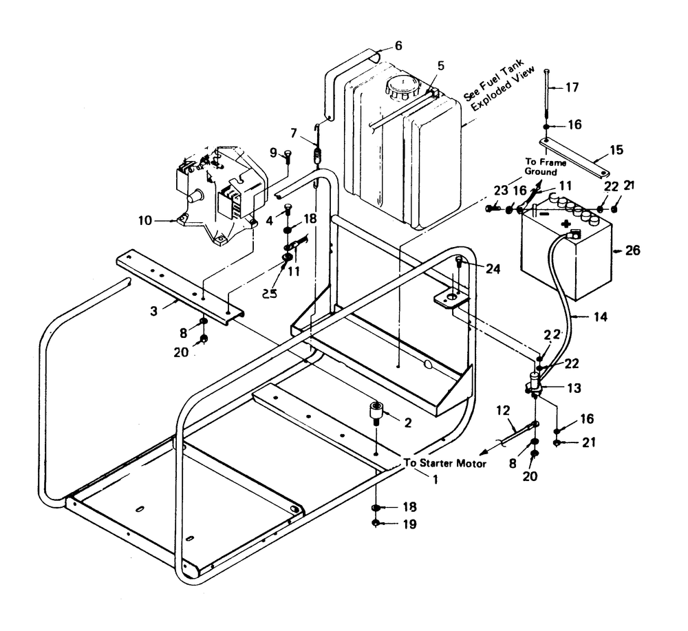 Mounting Base Diagram and Parts List for 8341-0  Generac Generator