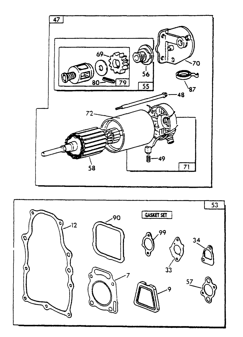 Gn-480 And Gn-570 Engine (Part 2) Diagram and Parts List for 0626-0  Generac Generator