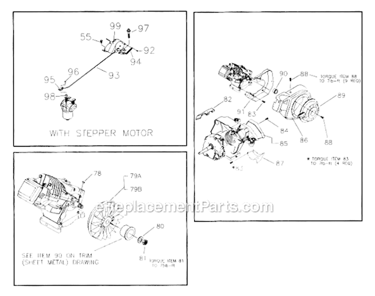 Stepper_Motor_Flywheel_Recoil_Starter Diagram and Parts List for 094441-1  Generac Generator