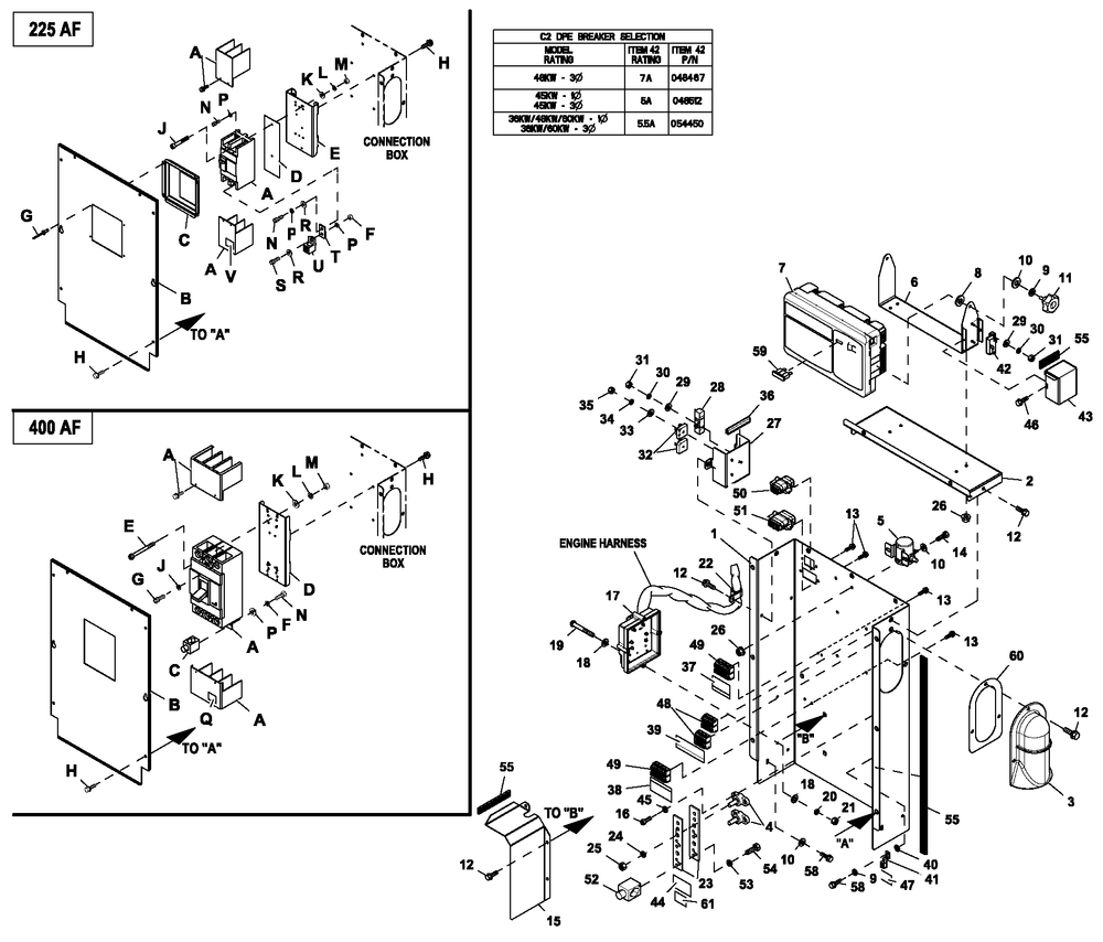 Connection Box C2 Cpl Diagram and Parts List for HT04542ANAX (6264225)(2011) Generac Generator