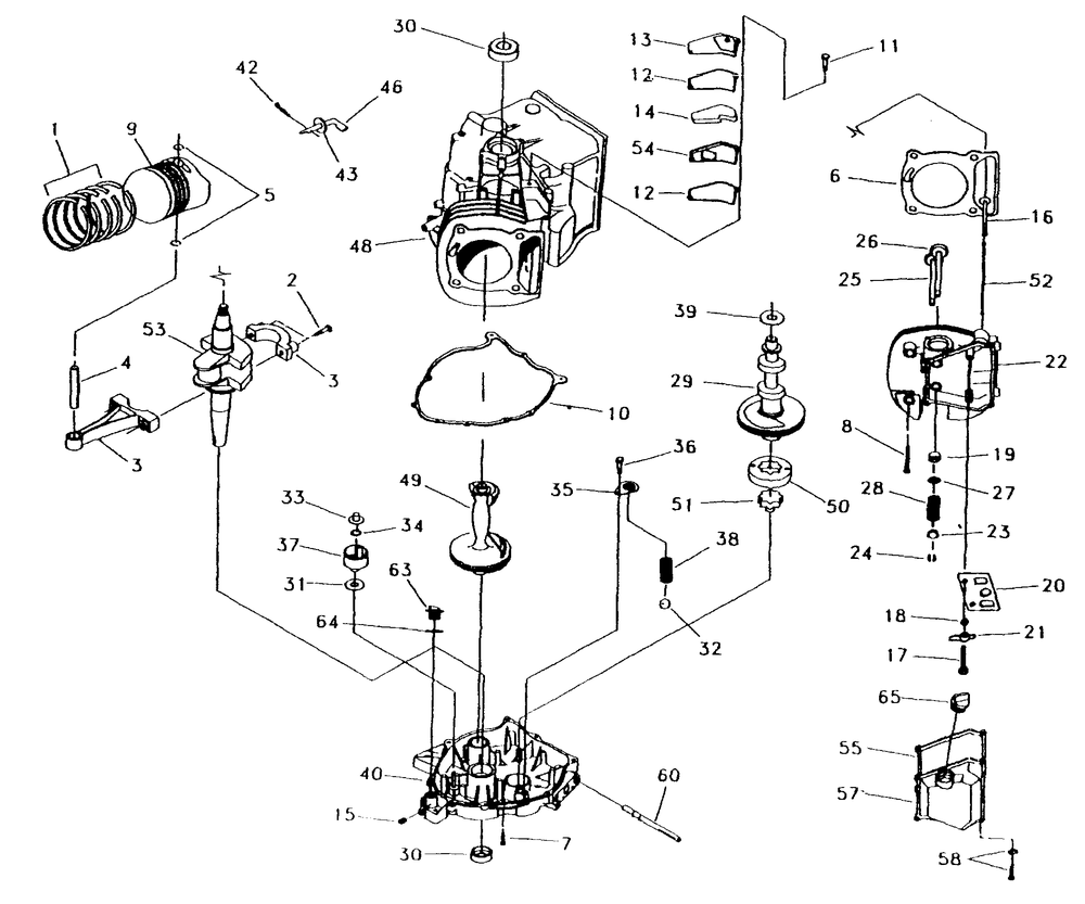 Long Block Diagram and Parts List for 0863-2  Generac Generator