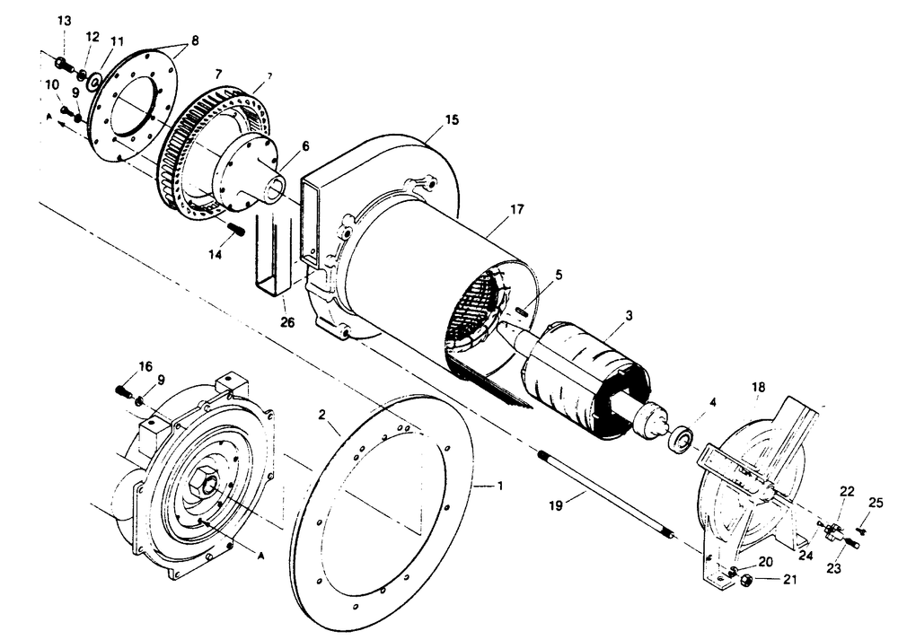 Alternator Diagram and Parts List for 1010-A  Generac Welder