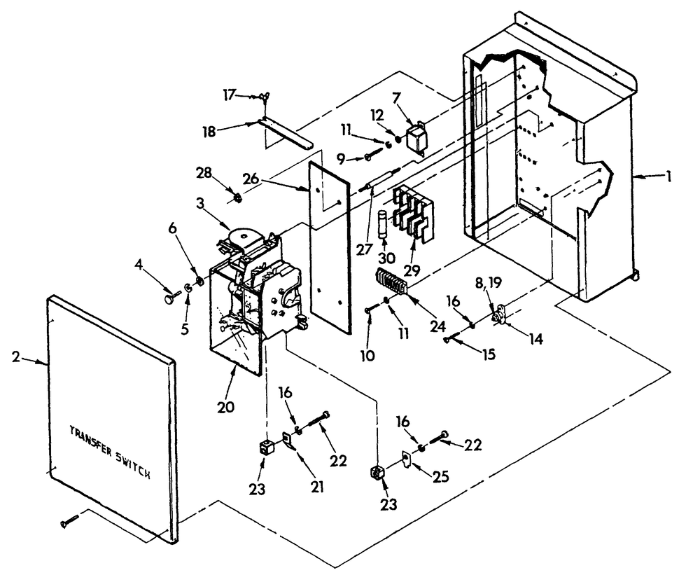 Transfer Switch Diagram and Parts List for 0863-0  Generac Generator