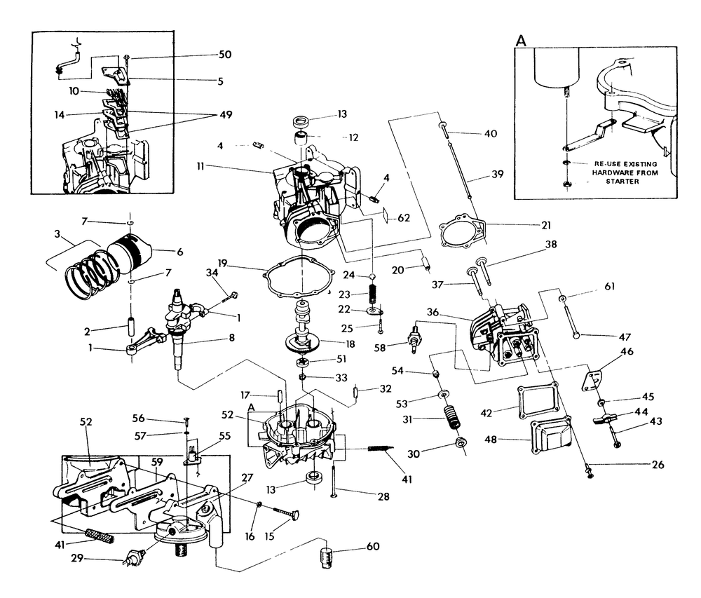 Long Block Diagram and Parts List for 9847-0  Generac Generator