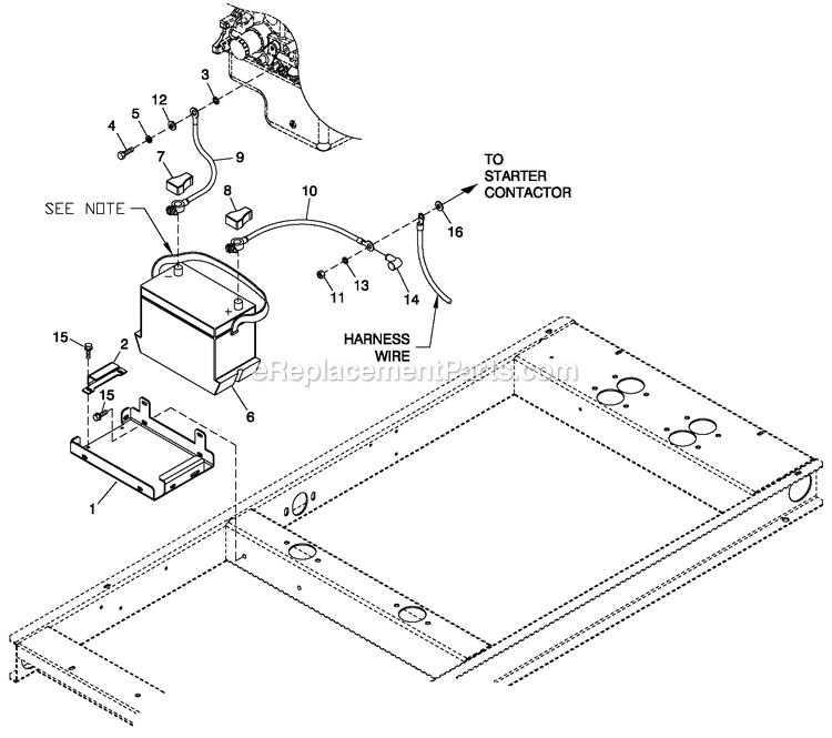 Battery C11.6l Diagram and Parts List for QT02016GNSN (5059275)(2008) Generac Generator