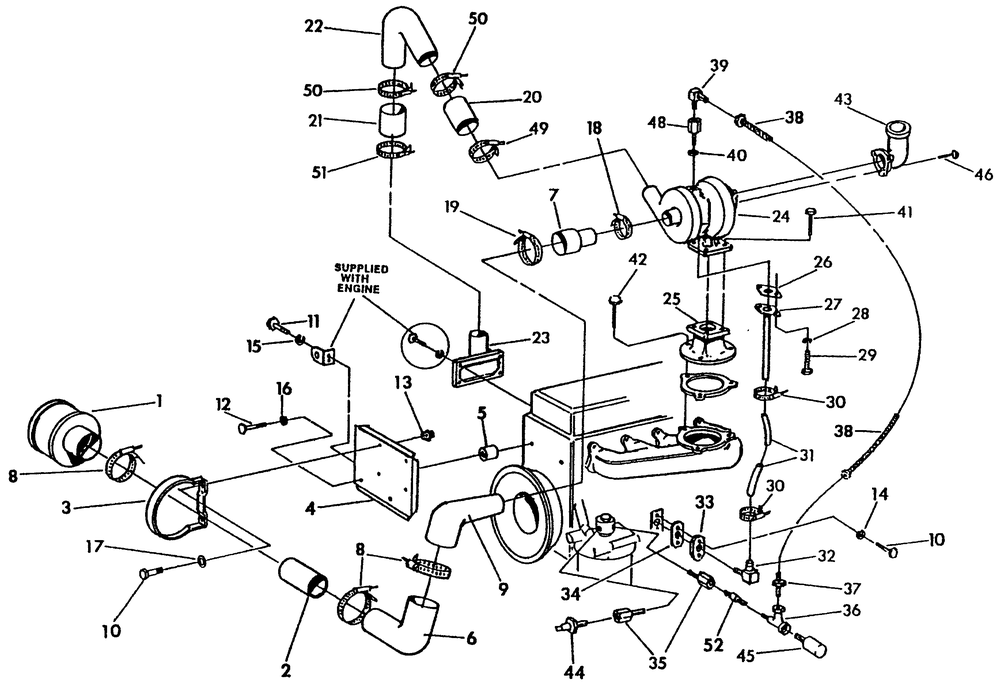 Turbocharger Diagram and Parts List for 4251-0  Generac Generator
