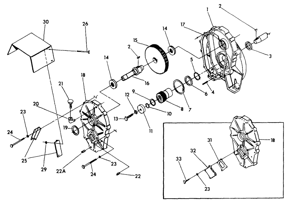 Gearbox Diagram and Parts List for 9564-6  Generac Generator
