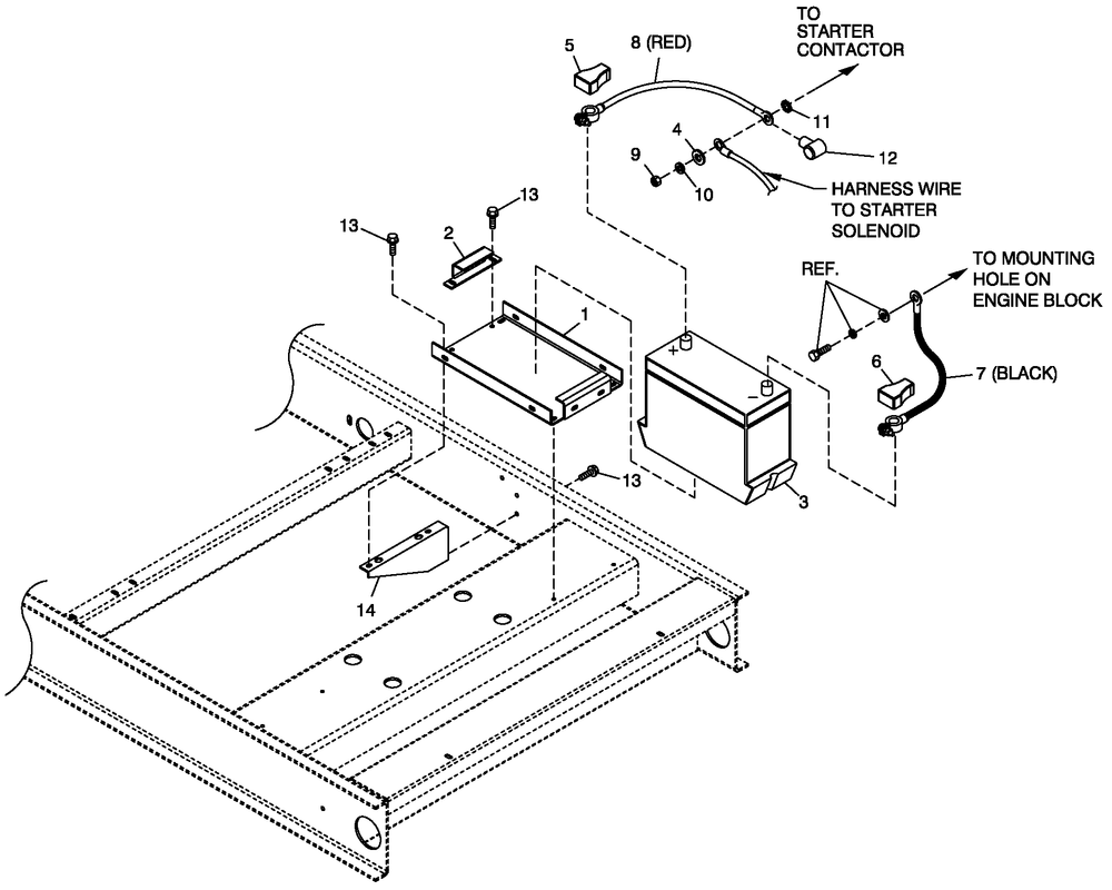 Battery 6.8l Cpl Diagram and Parts List for QT05554AVNNA (4495265 - 4709649)(2007) Generac Generator