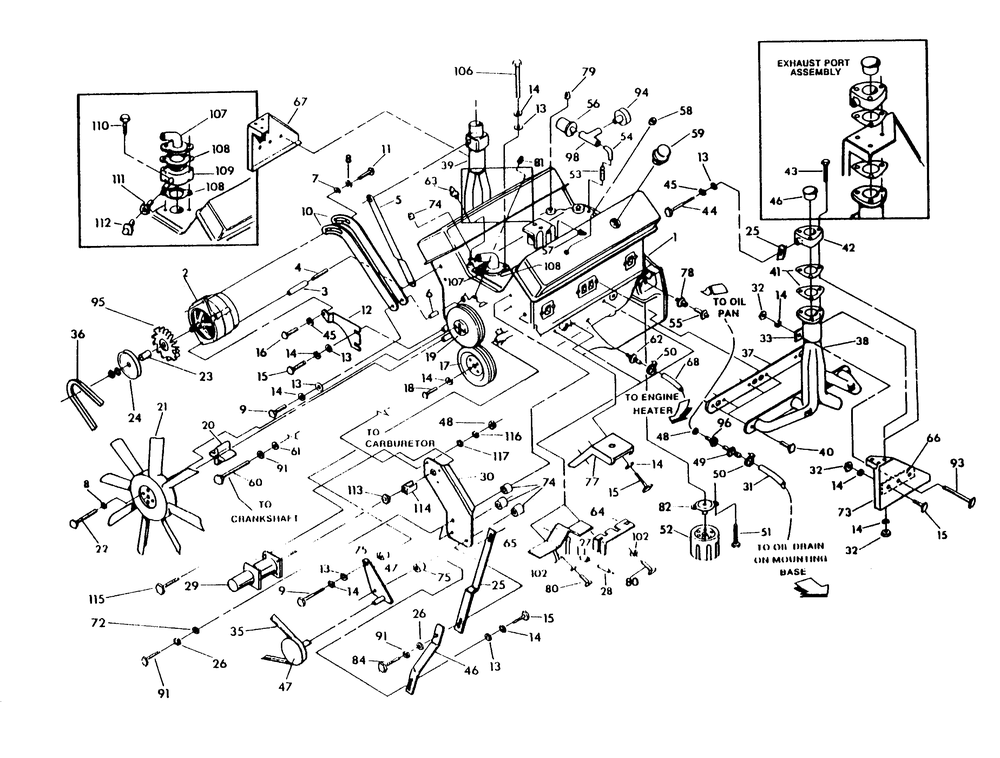 Engine Parts (Part 1) Diagram and Parts List for 9657-3  Generac Generator