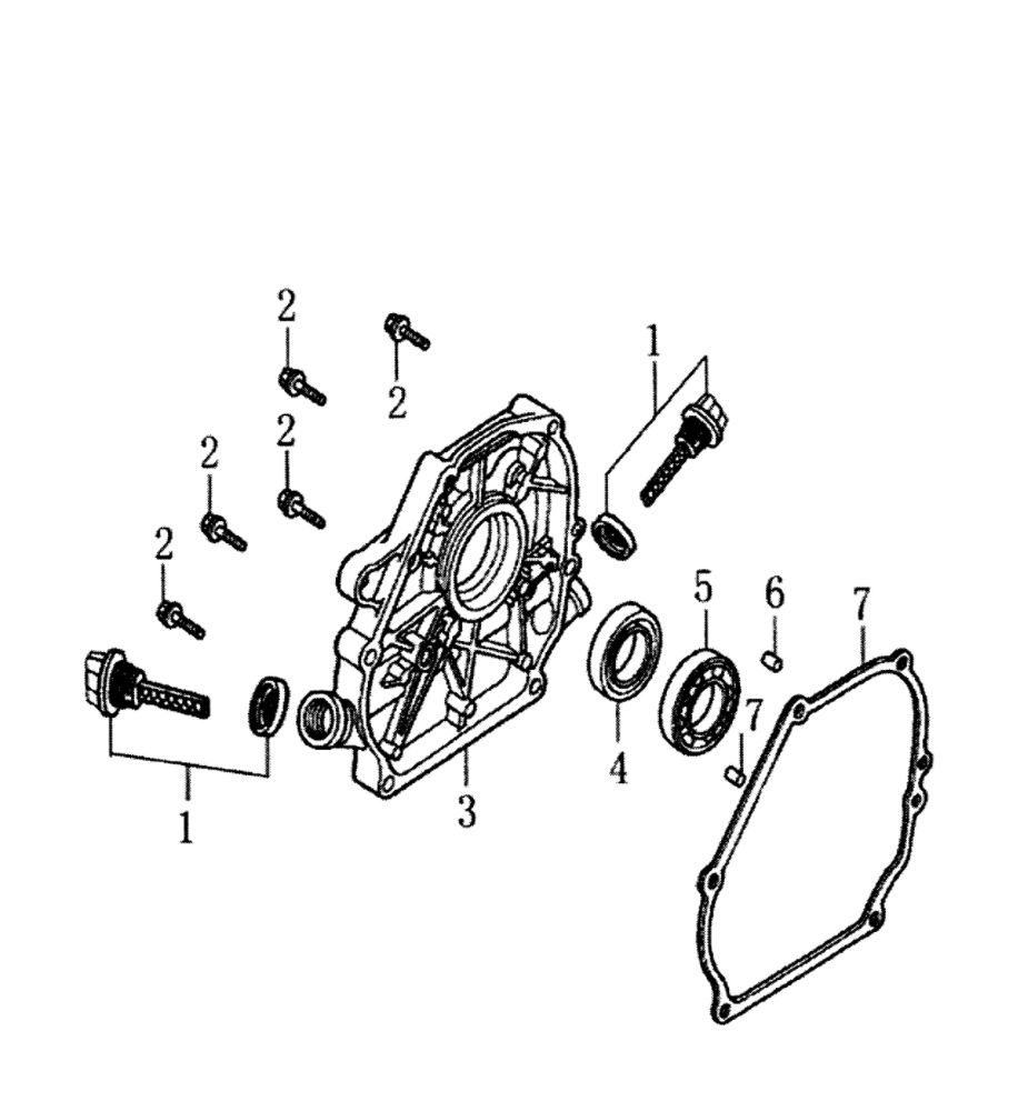 Crankcase Cover Diagram and Parts List for 006023-0  Generac Pressure Washer