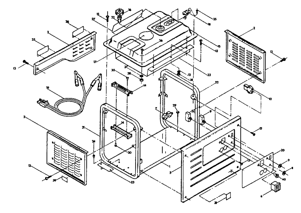 Cradle Diagram and Parts List for A2400 (8968-0)(8968-0) Generac Generator