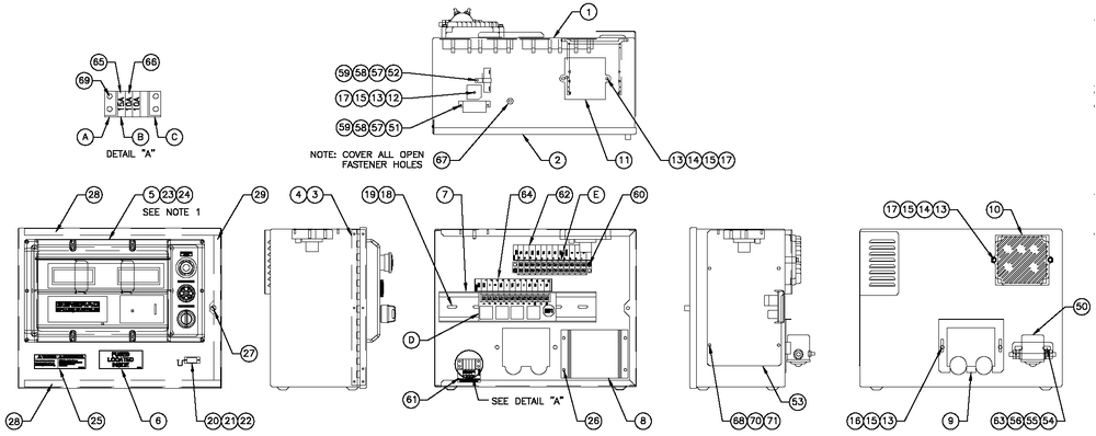 H Panel 2a Battery Charger Diagram and Parts List for CT07068ANAN (0307V21736 - 1707V23207)(2007) Generac Generator