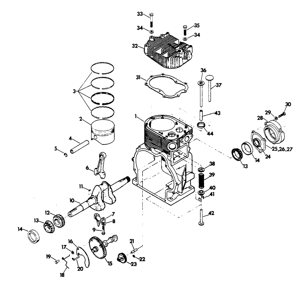 Engine Diagram and Parts List for 6206-0  Generac Generator