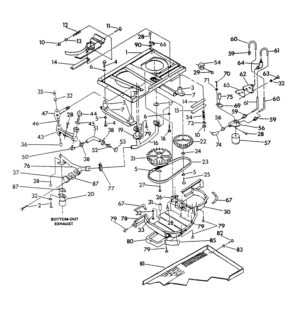 Base And Pulley Diagram and Parts List for 0443-1  Generac Generator