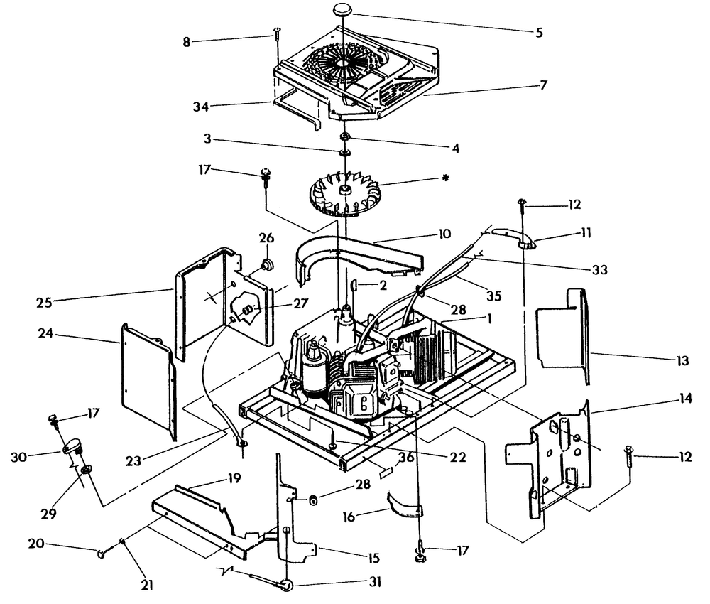 Engine Sheet Metal Diagram and Parts List for 9677-3  Generac Generator