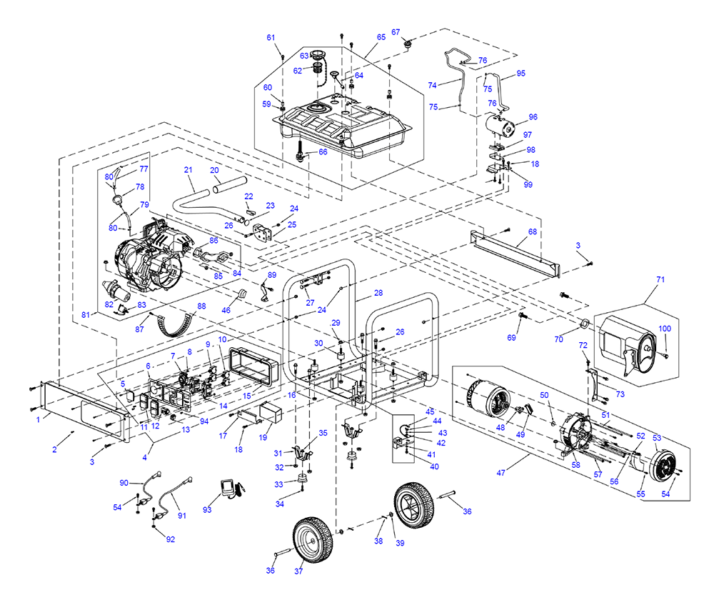 Fig-0 Diagram and Parts List for G0069310 GP8000E Generac Generator