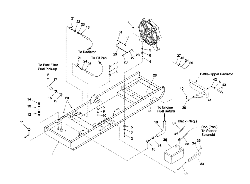 Mounting Base Diagram and Parts List for 4064-0  Generac Generator
