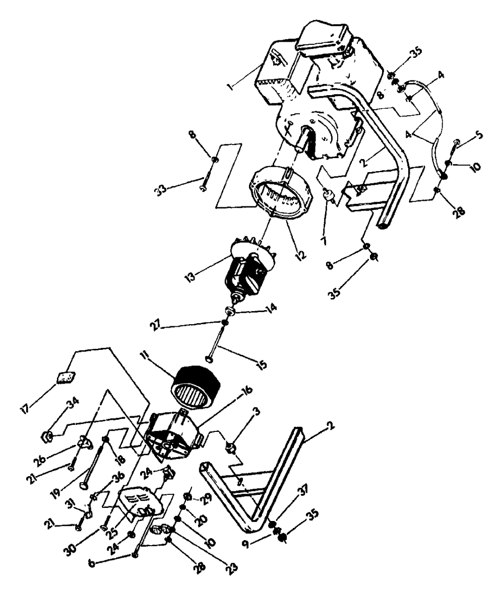 Generator Diagram and Parts List for S2400 (9415-0)(9415-0) Generac Generator