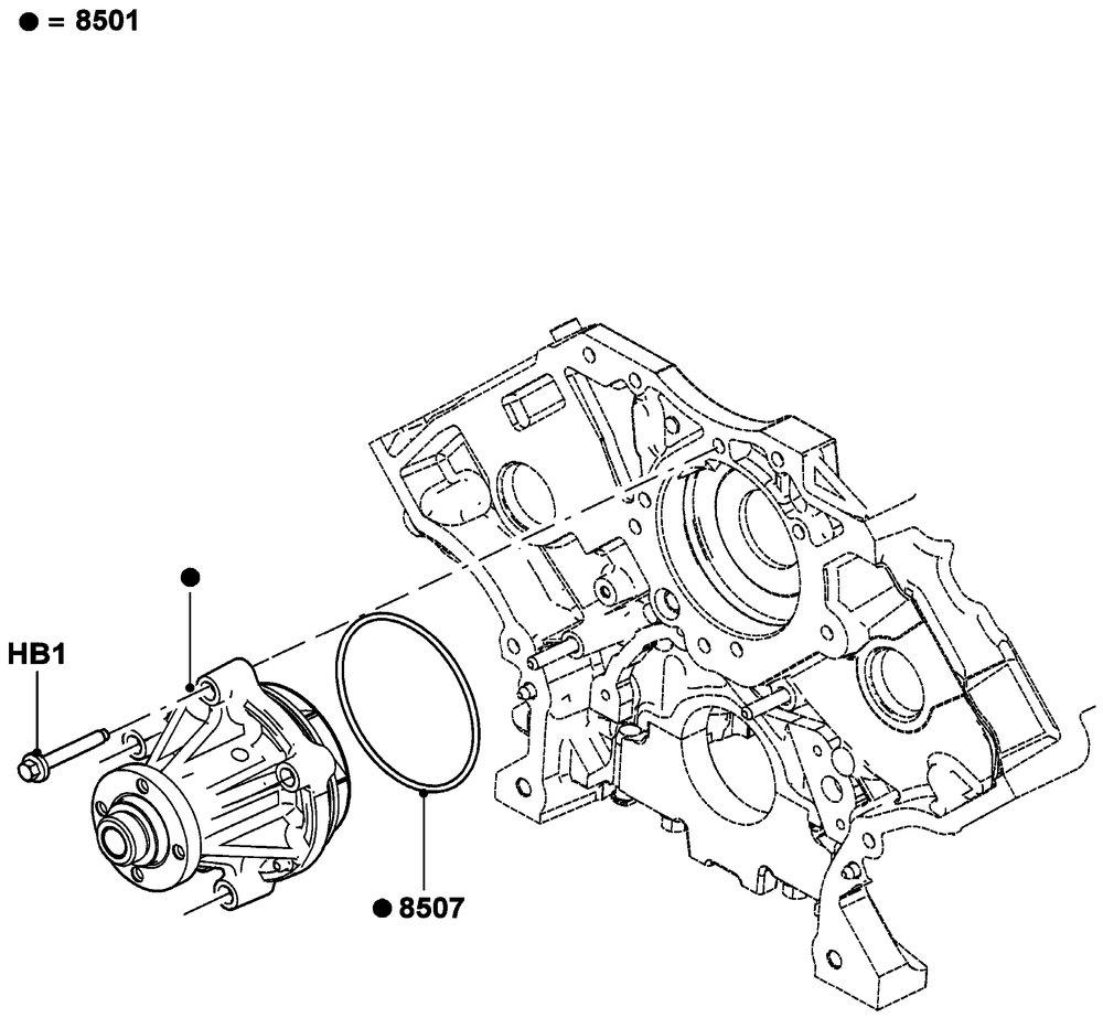 5.4l Gas Engine Water Pump Diagram and Parts List for QT08054ANSNA (5981037 - 5981038)(2010) Generac Generator