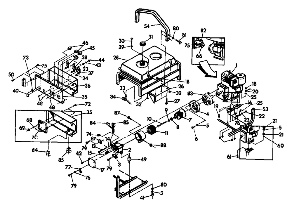 Generator Diagram and Parts List for C5000 (9429-1)(9429-1) Generac Generator