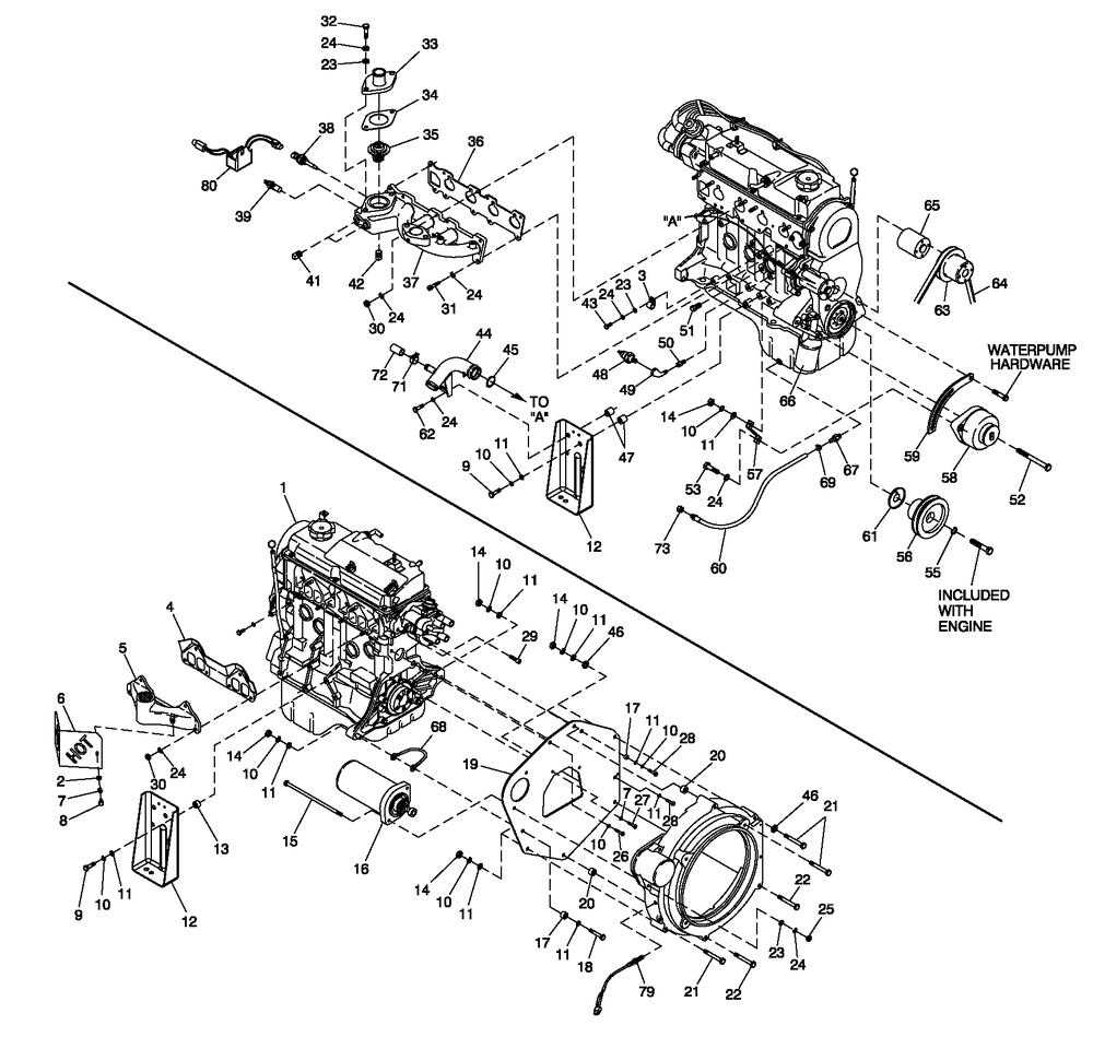 Engine Common Parts 1.5l Cpl Diagram and Parts List for 0052100 (4322171 - 4334594)(2006) Generac Generator