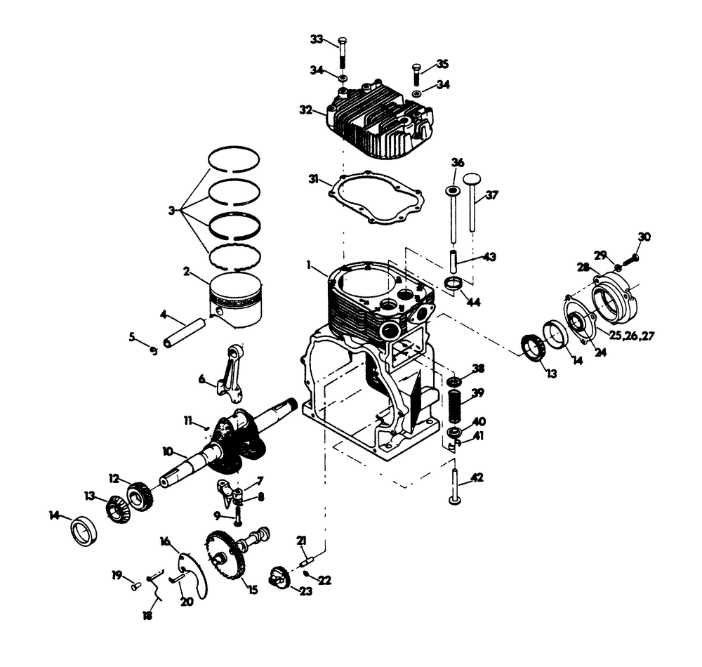 Engine Diagram and Parts List for 6245-1  Generac Generator