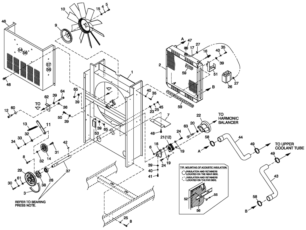 Ev Cooling System 3.0l G3 60kw Diagram and Parts List for CT06030ANAN (1907V23210 - 4807V25565)(2007) Generac Generator