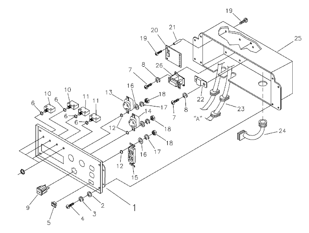 Control Box Diagram and Parts List for 6500GCX (1788-0)(1788-0) Generac Generator