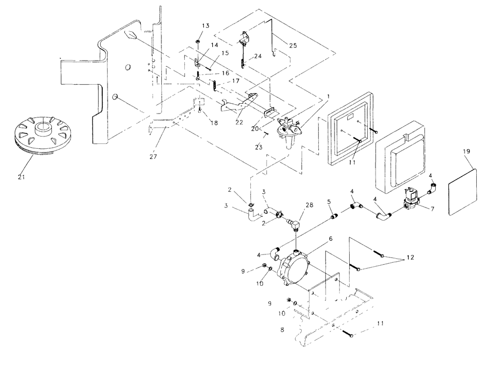 Carburetor Diagram and Parts List for 9843-2  Generac Generator