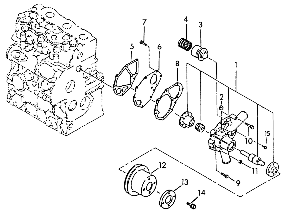 Water Pump Diagram and Parts List for 9055-1  Generac Generator