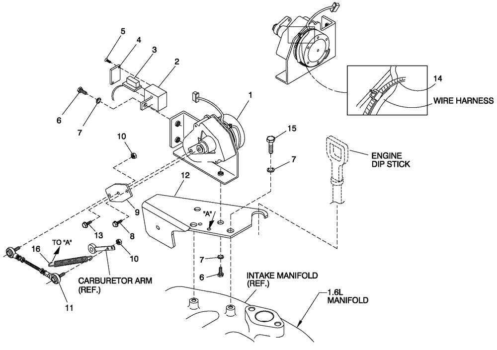 Governor Assembly Diagram and Parts List for 0053990 (4797358 - 4804754)(2007) Generac Generator