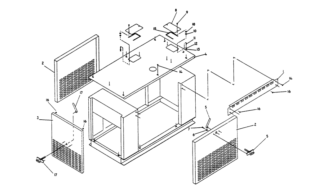 Compartment Diagram and Parts List for 0611-1  Generac Generator