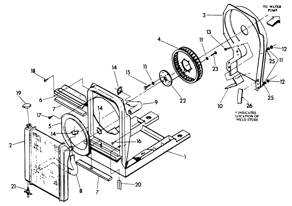 Radiator Diagram and Parts List for 9510-0  Generac Generator