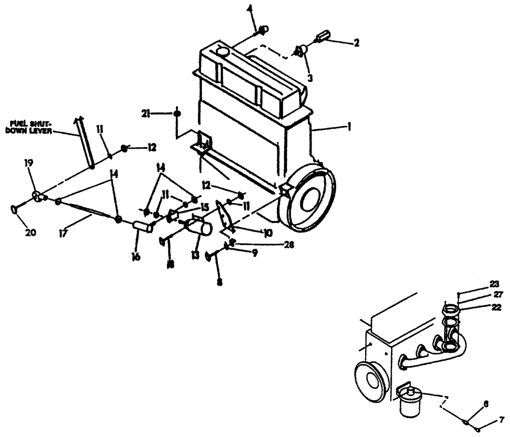 Engine Common Parts Diagram and Parts List for 4251-0  Generac Generator